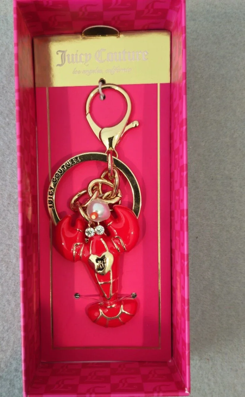 Juicy Couture Pink and Gold Lobster Keyring Charm